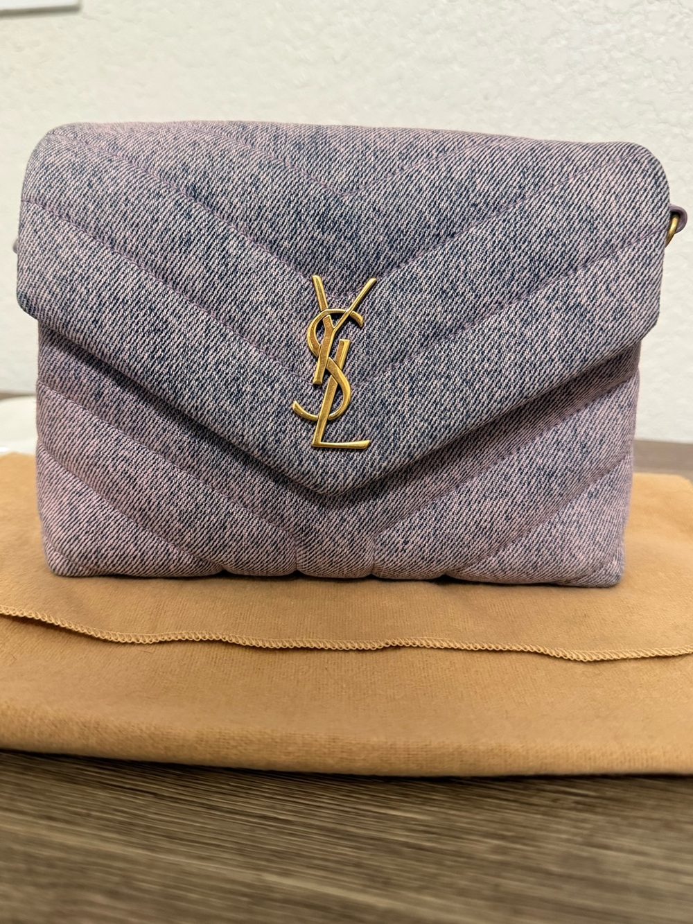 Yves Saint Laurent Quilted Purple Denim LouLou